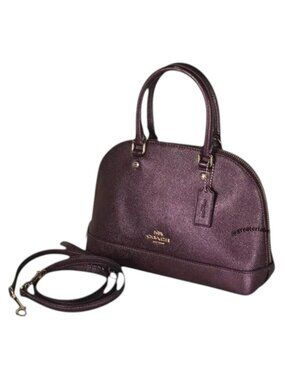 Coach F29170 Mini Sierra Satchel Metallic Purple Leather